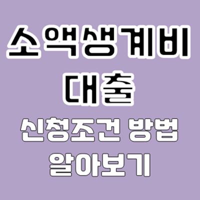 소액생계비대출