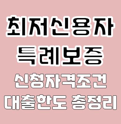 최저신용자 특례보증