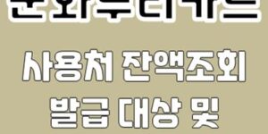 문화누리카드 사용처 잔액조회 발급대상 신청 방법