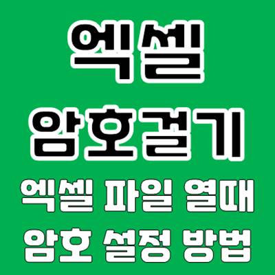 엑셀 암호걸기 설정 방법