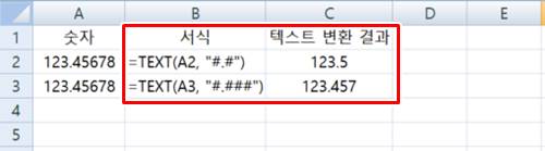 엑셀 TEXT 함수