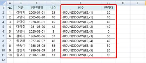 엑셀 DATEDIF 함수