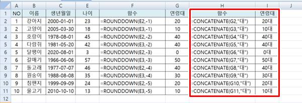 엑셀 DATEDIF 함수