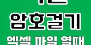 엑셀 암호걸기 설정 방법