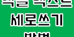 엑셀 텍스트 세로쓰기 방법