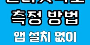 인터넷 속도 측정 방법