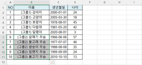 엑셀 글자 앞 뒤에 텍스트 자동 삽입 방법