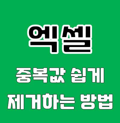 엑셀 중복값 제거 방법