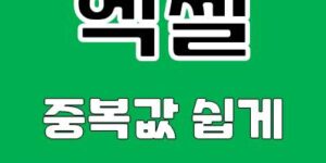 엑셀 중복값 제거 방법