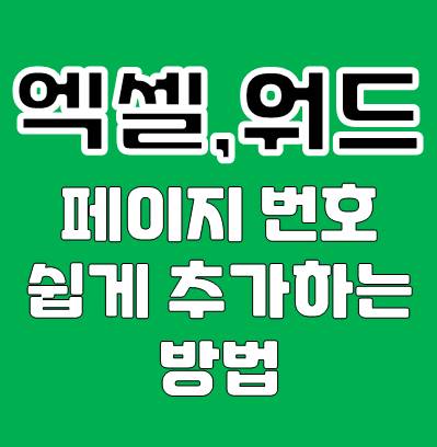 워드, 엑셀 페이지 번호 추가 방법, 쉽게 설정하기
